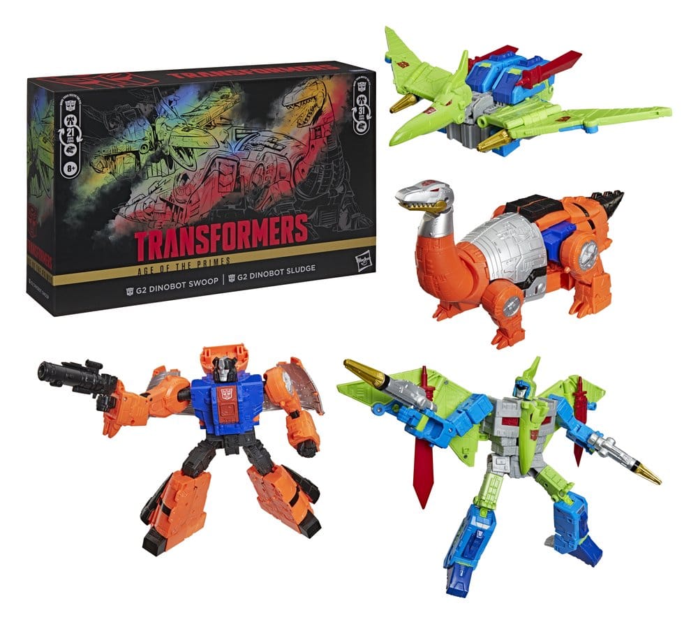 Transformers Age of the Primes Leader Class Action Figure 2 Pack G2 G2 Dinobot Swoop &amp; G2 Dinobot Sludge Hasbro