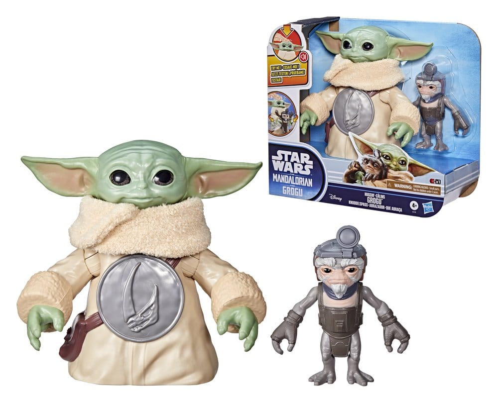 Star Wars The Mandalorian & Grogu Electronic Action Figure Huggin' Grogu & Anzellan Hasbro