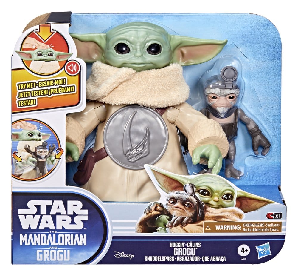 Star Wars The Mandalorian & Grogu Electronic Action Figure Huggin' Grogu & Anzellan Hasbro