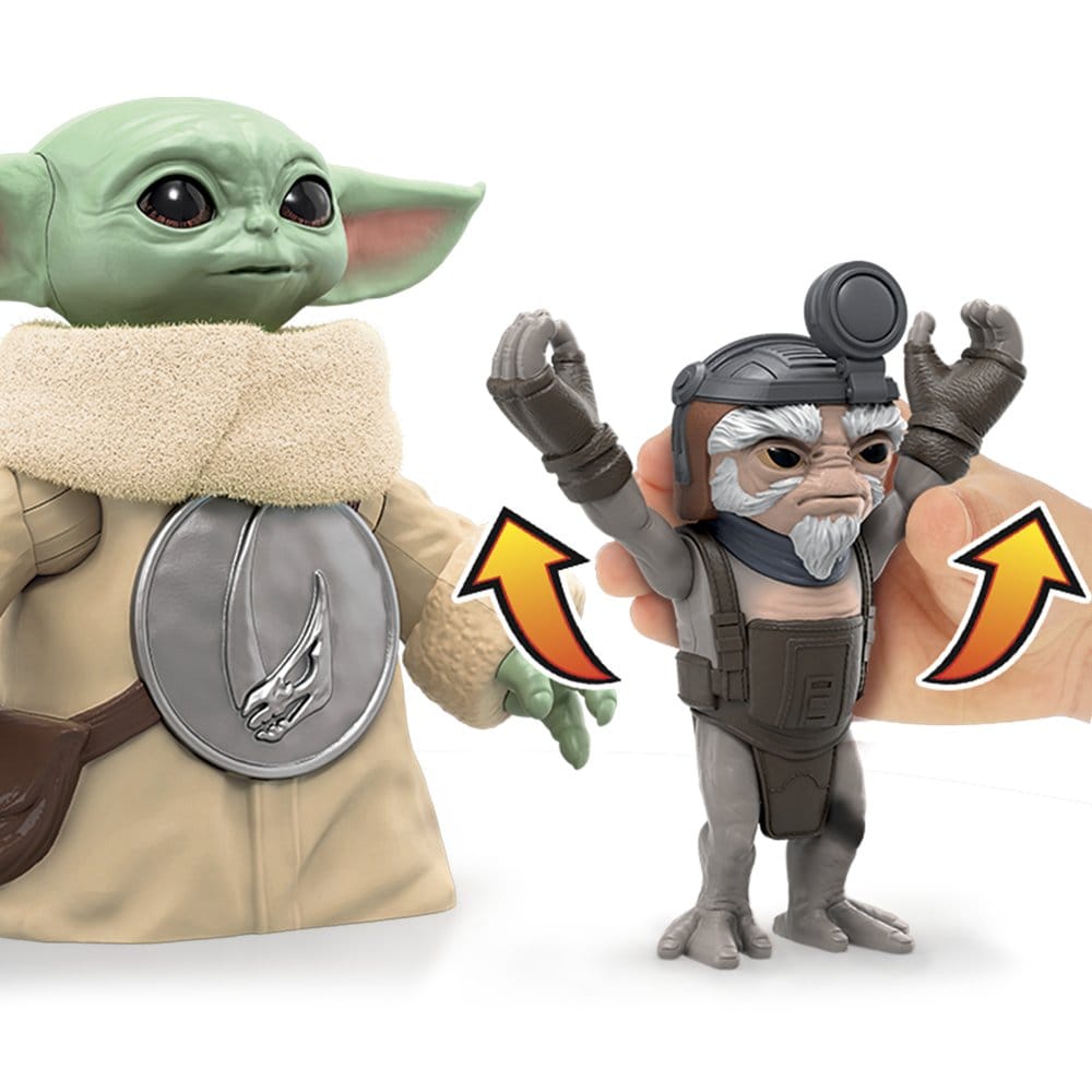 Star Wars The Mandalorian & Grogu Electronic Action Figure Huggin' Grogu & Anzellan Hasbro