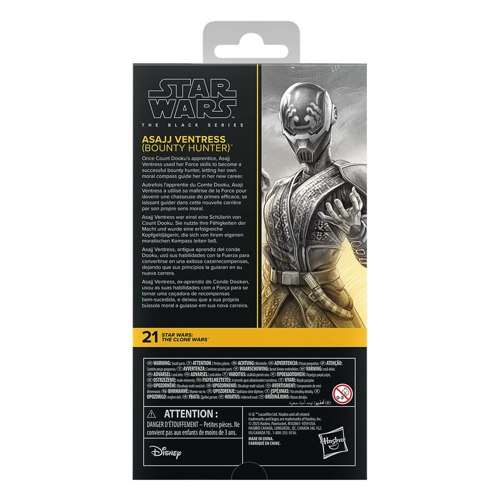 Star Wars The Clone Wars Black Series Action Figure Asajj Ventress Bounty Hunter Hasbro