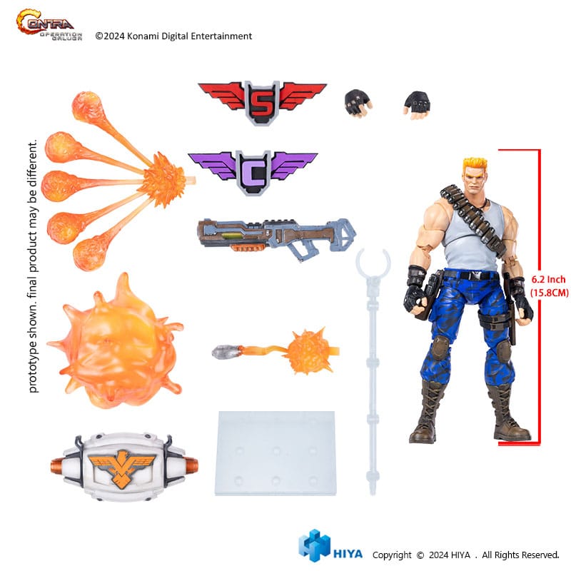 Contra Operation Galuga Exquisite Basic Action Figure Bill Rizer Hiya Toys