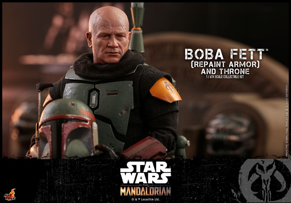 Star Wars The Mandalorian Action Figure Boba Fett Repaint Armor and Throne Special Edition Hot Toys