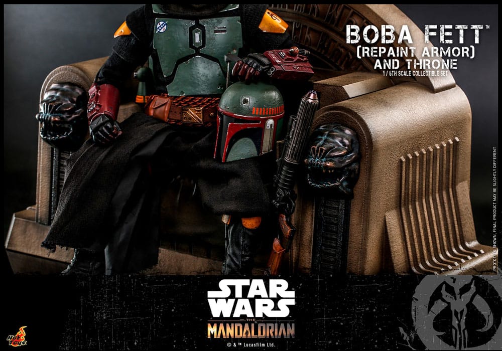 Star Wars The Mandalorian Action Figure Boba Fett Repaint Armor and Throne Special Edition Hot Toys