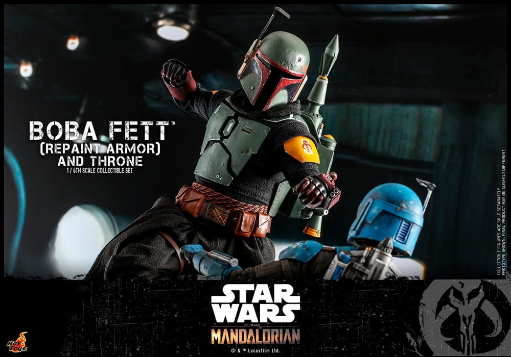 Star Wars The Mandalorian Action Figure Boba Fett Repaint Armor and Throne Special Edition Hot Toys
