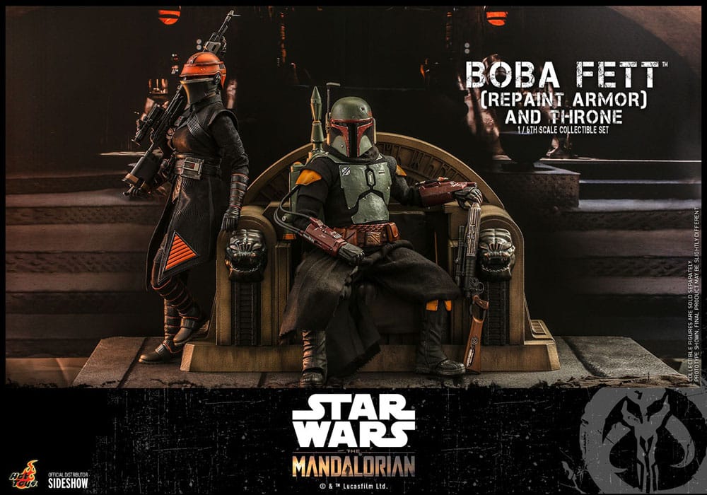 Star Wars The Mandalorian Action Figure Boba Fett Repaint Armor and Throne Special Edition Hot Toys