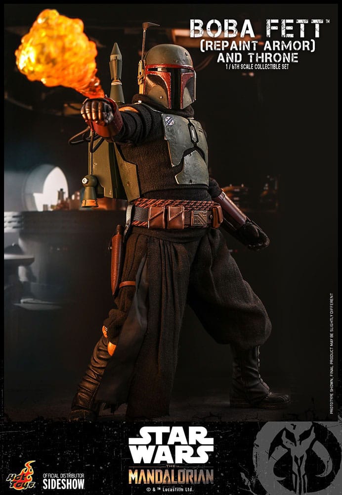 Star Wars The Mandalorian Action Figure Boba Fett Repaint Armor and Throne Special Edition Hot Toys
