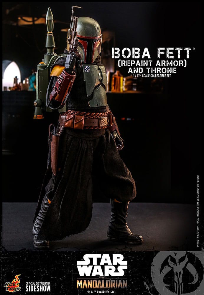 Star Wars The Mandalorian Action Figure Boba Fett Repaint Armor and Throne Special Edition Hot Toys