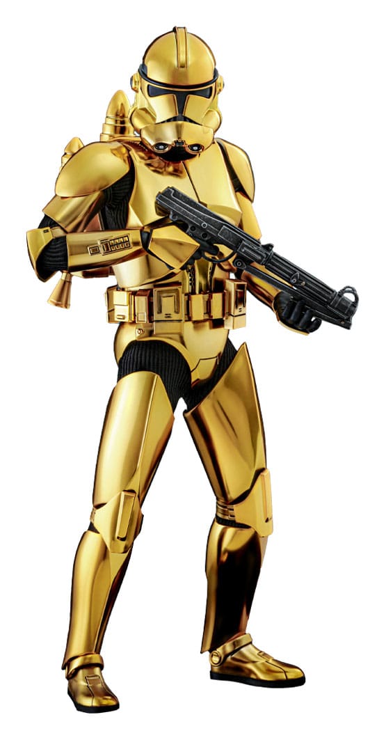 Star Wars Action Figure Clone Trooper Gold Chrome Version Exclusive Hot Toys
