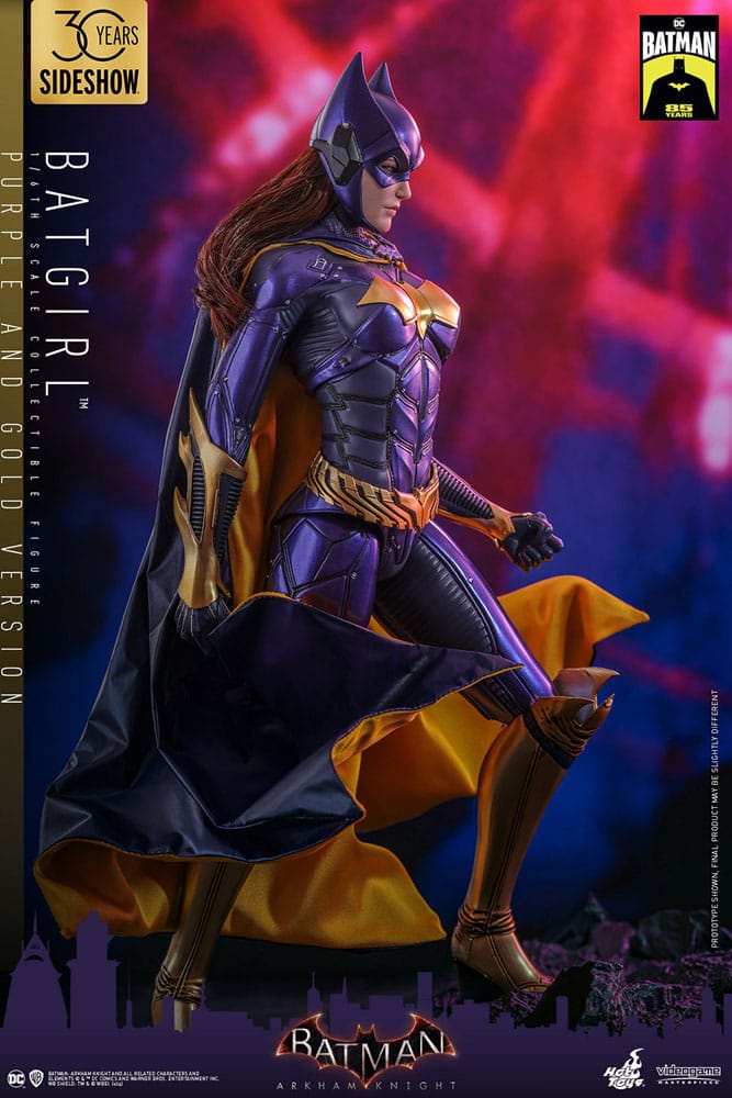 Batman Arkham Knight Videogame Masterpiece Action Figure Batgirl Purple and Gold Version Exclusive Hot Toys