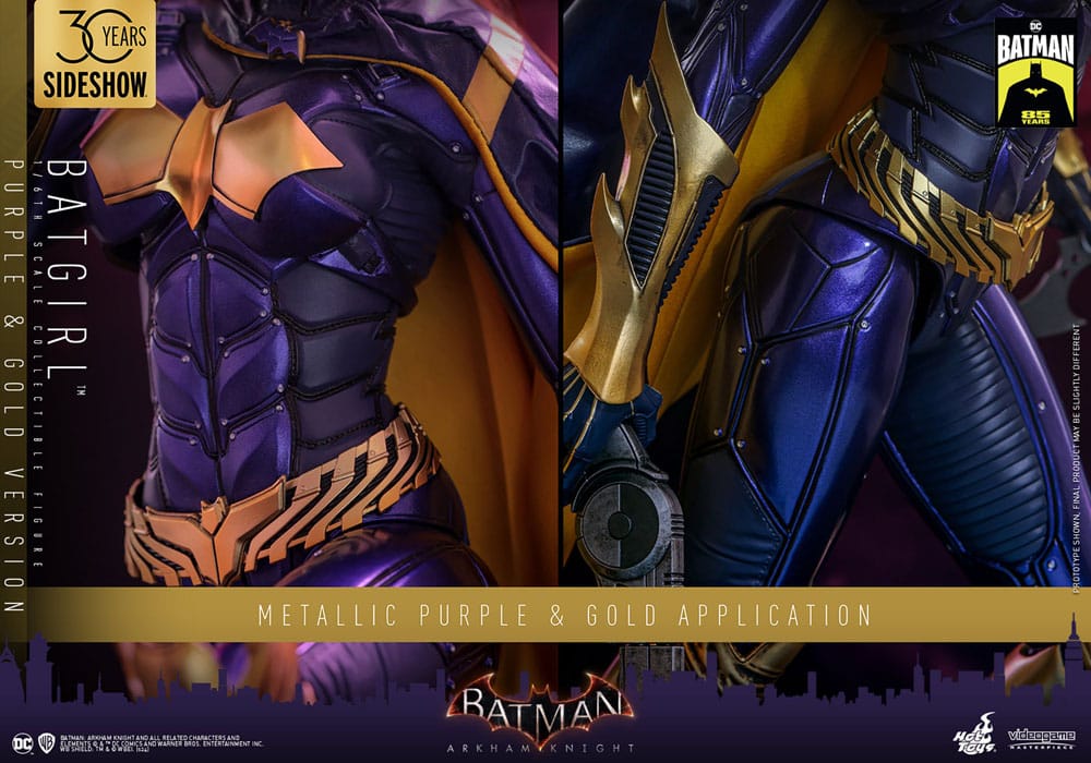 Batman Arkham Knight Videogame Masterpiece Action Figure Batgirl Purple and Gold Version Exclusive Hot Toys