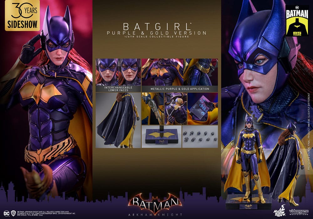 Batman Arkham Knight Videogame Masterpiece Action Figure Batgirl Purple and Gold Version Exclusive Hot Toys