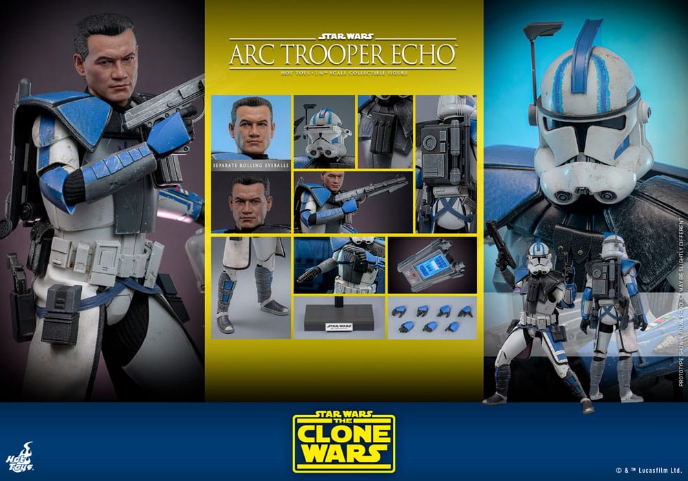 Star Wars The Clone Wars Action Figure Arc Trooper Echo Hot Toys