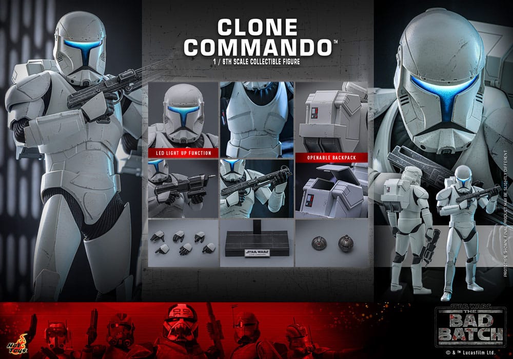 Star Wars The Bad Batch Action Figure Clone Commando Hot Toys