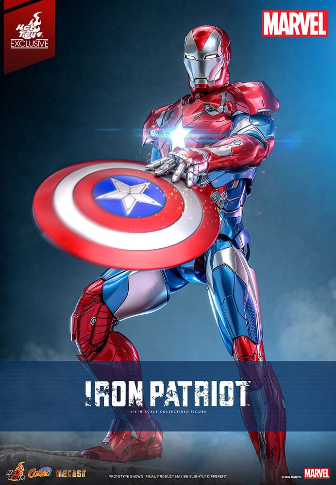 Marvel Comic Diecast Masterpiece Action Figure Iron Patriot Hot Toys Exclusive Hot Toys