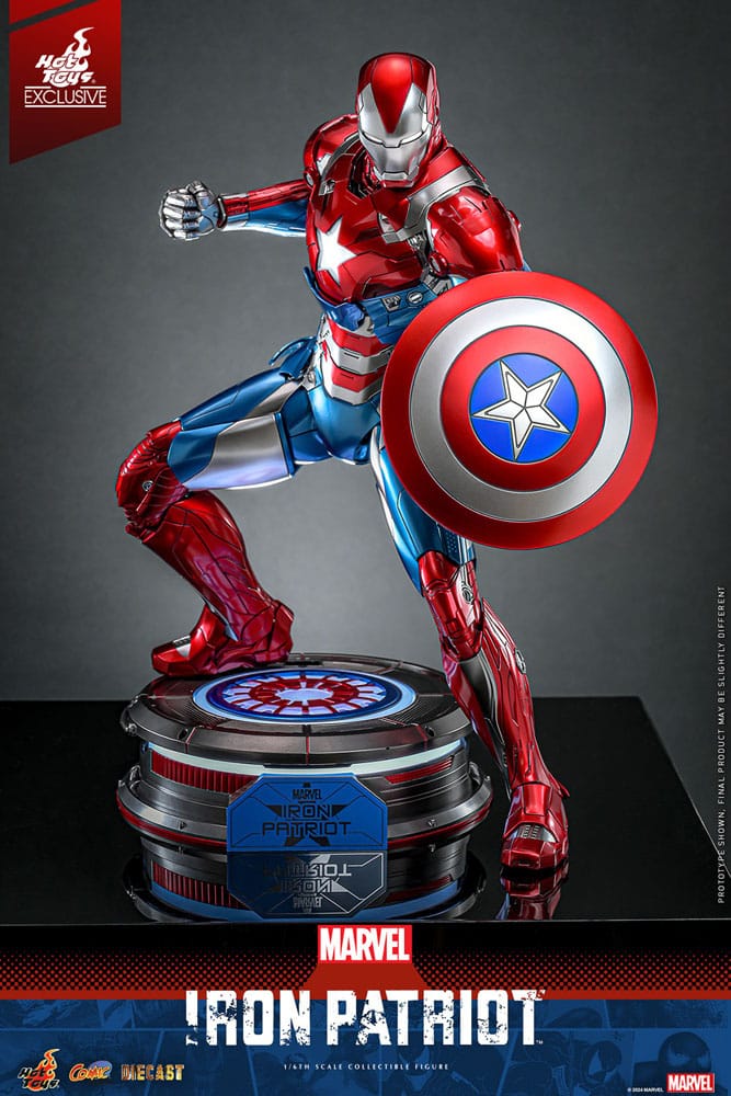 Marvel Comic Diecast Masterpiece Action Figure Iron Patriot Hot Toys Exclusive Hot Toys
