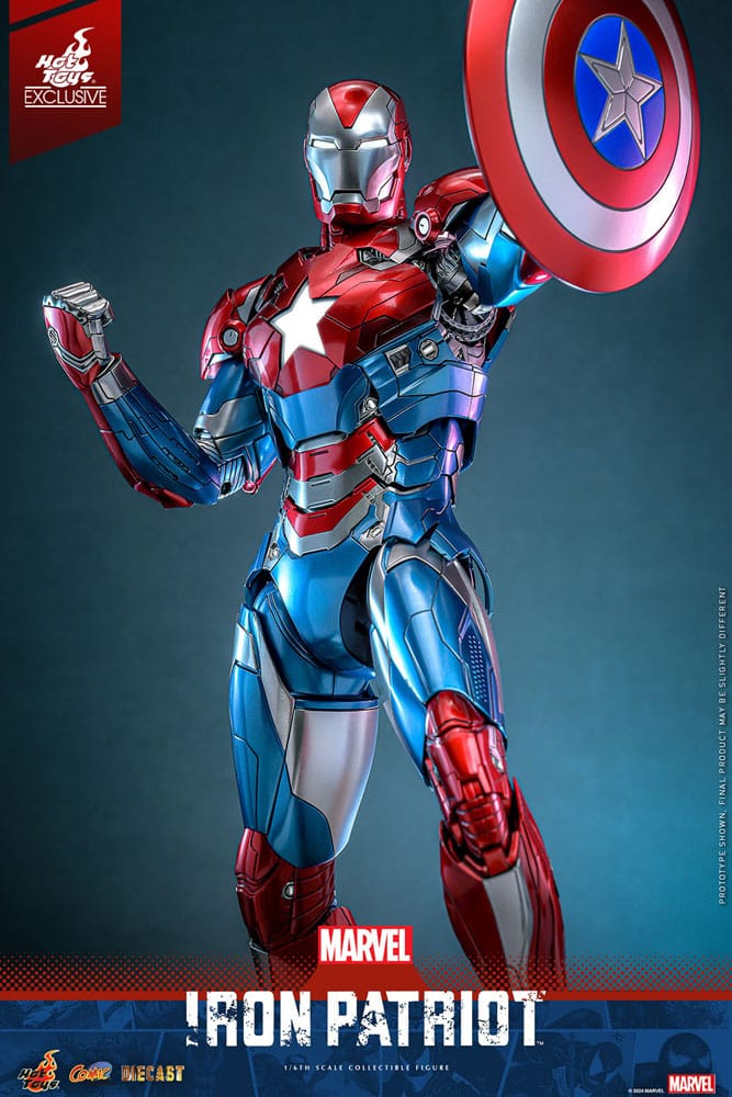 Marvel Comic Diecast Masterpiece Action Figure Iron Patriot Hot Toys Exclusive Hot Toys
