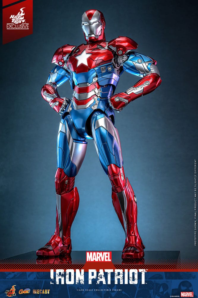 Marvel Comic Diecast Masterpiece Action Figure Iron Patriot Hot Toys Exclusive Hot Toys
