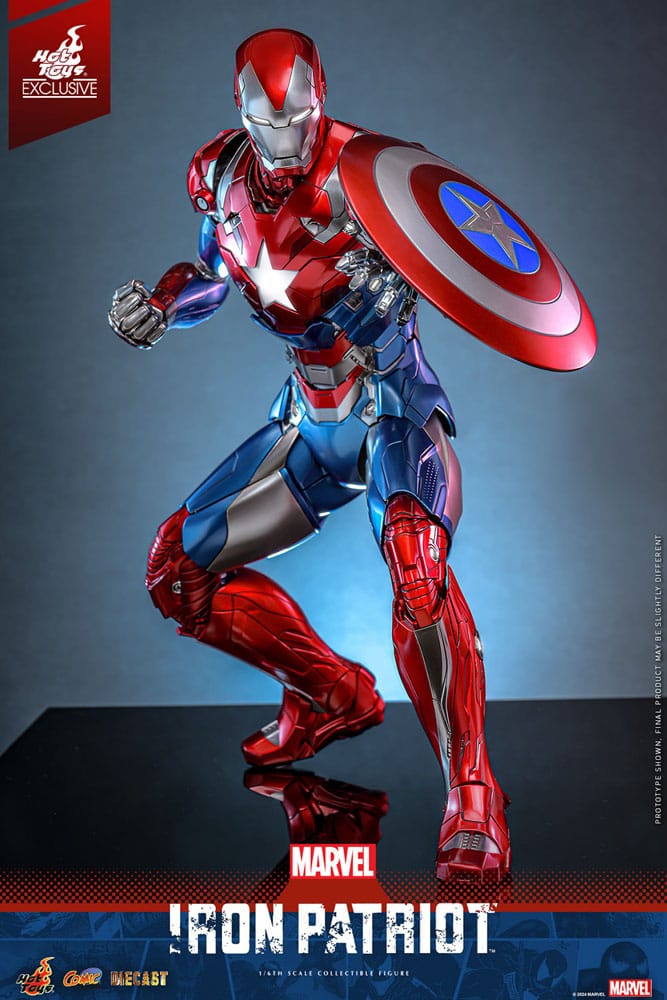 Marvel Comic Diecast Masterpiece Action Figure Iron Patriot Hot Toys Exclusive Hot Toys