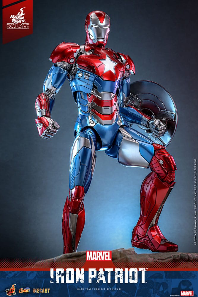 Marvel Comic Diecast Masterpiece Action Figure Iron Patriot Hot Toys Exclusive Hot Toys