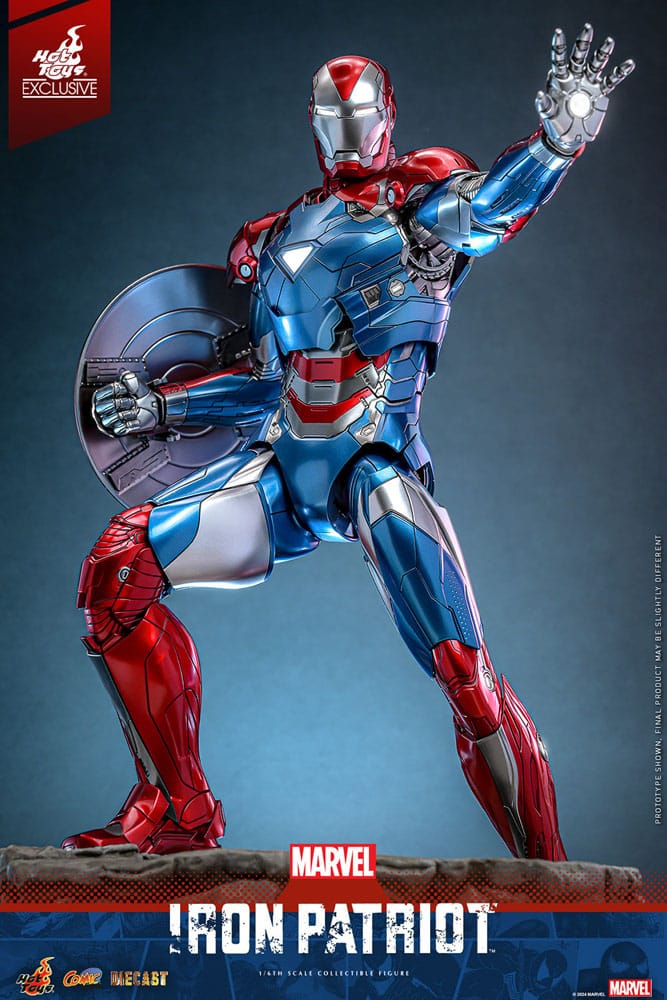 Marvel Comic Diecast Masterpiece Action Figure Iron Patriot Hot Toys Exclusive Hot Toys
