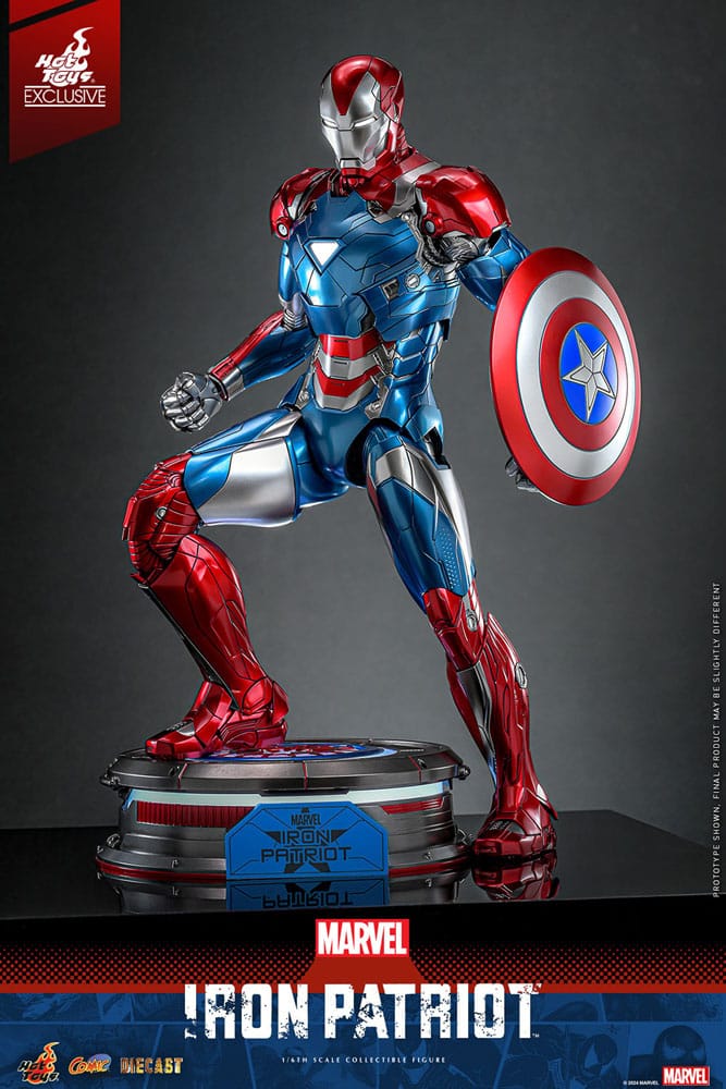 Marvel Comic Diecast Masterpiece Action Figure Iron Patriot Hot Toys Exclusive Hot Toys
