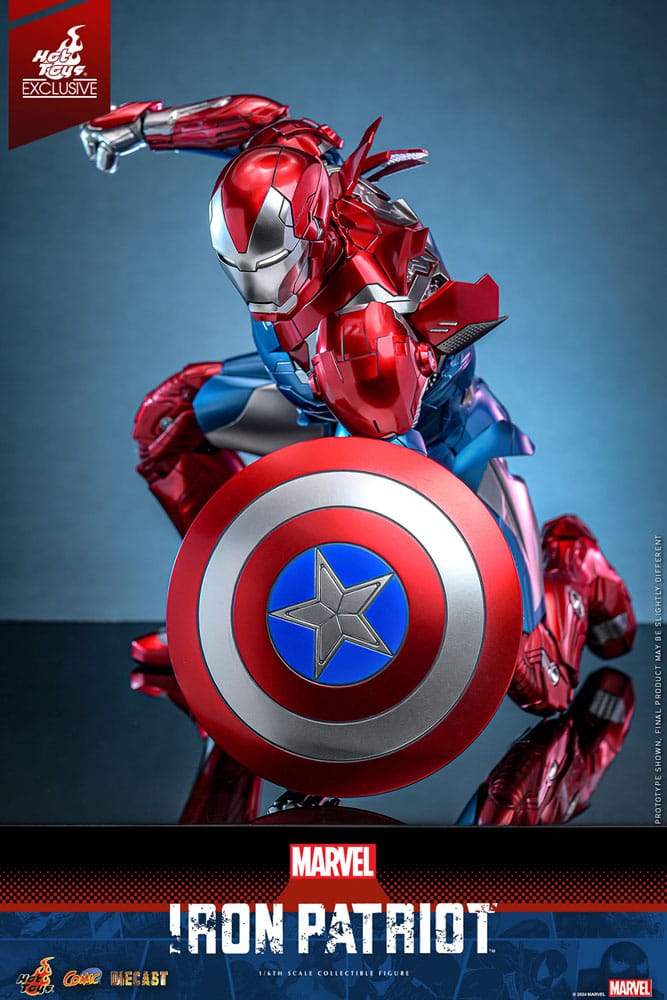 Marvel Comic Diecast Masterpiece Action Figure Iron Patriot Hot Toys Exclusive Hot Toys