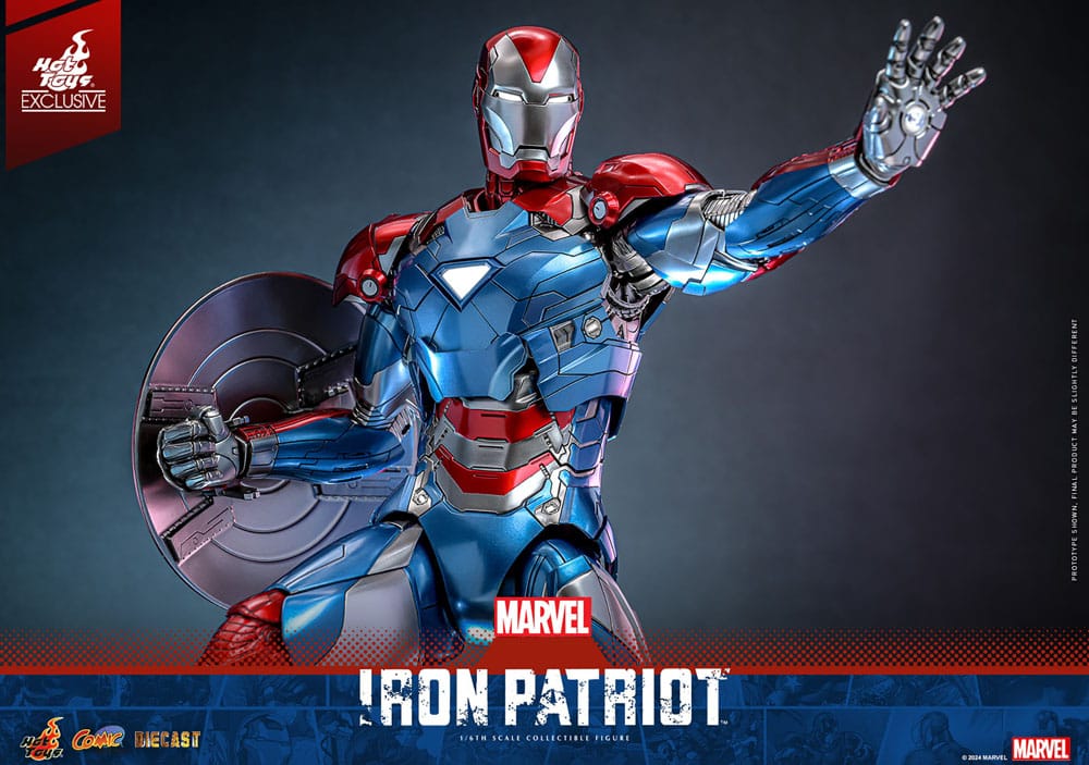 Marvel Comic Diecast Masterpiece Action Figure Iron Patriot Hot Toys Exclusive Hot Toys