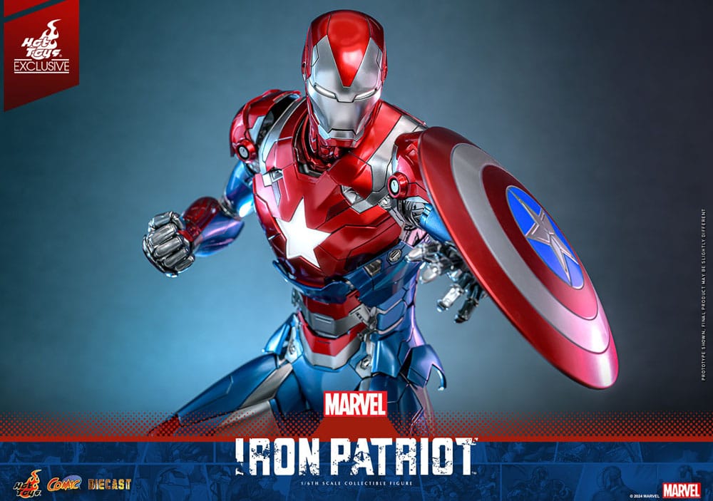 Marvel Comic Diecast Masterpiece Action Figure Iron Patriot Hot Toys Exclusive Hot Toys