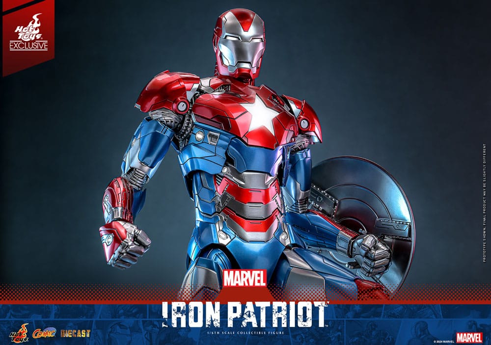 Marvel Comic Diecast Masterpiece Action Figure Iron Patriot Hot Toys Exclusive Hot Toys