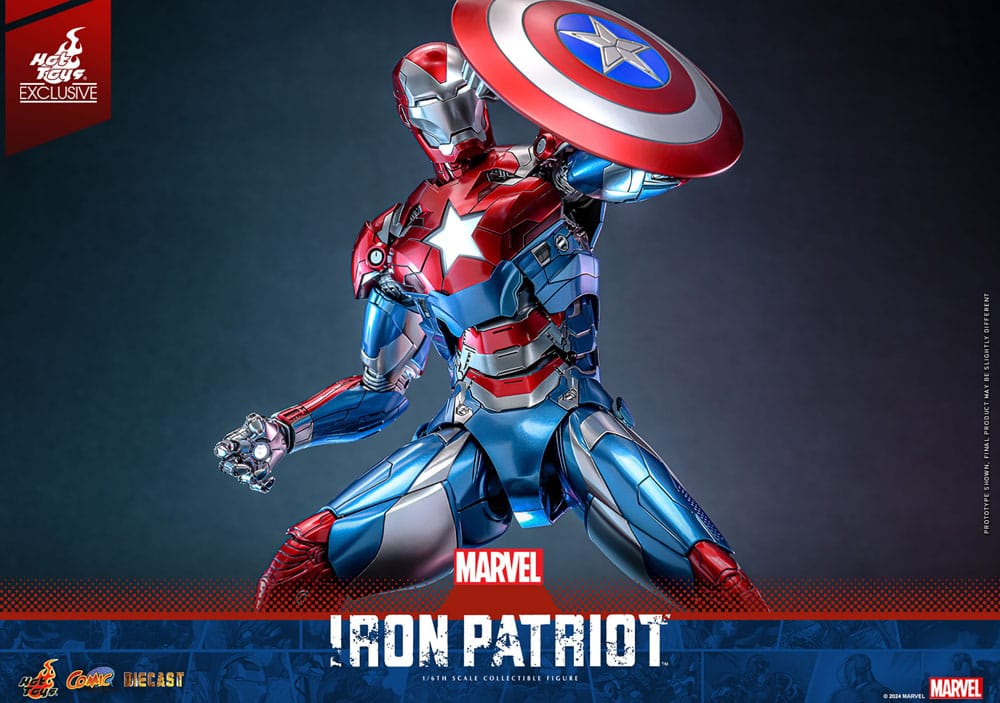 Marvel Comic Diecast Masterpiece Action Figure Iron Patriot Hot Toys Exclusive Hot Toys
