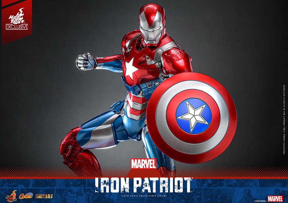 Marvel Comic Diecast Masterpiece Action Figure Iron Patriot Hot Toys Exclusive Hot Toys