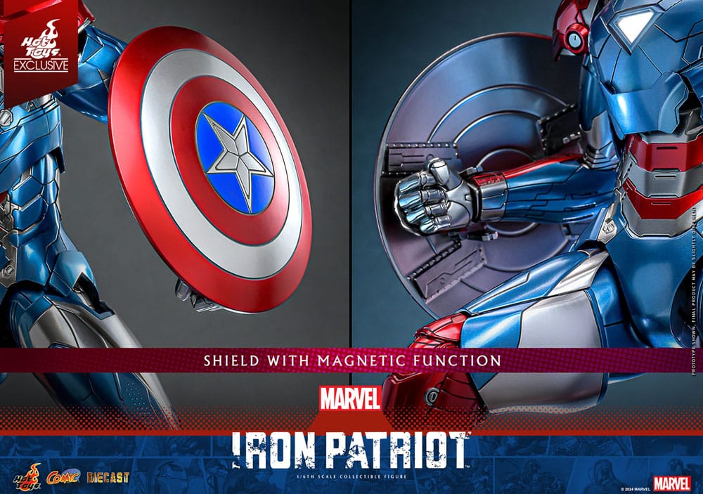 Marvel Comic Diecast Masterpiece Action Figure Iron Patriot Hot Toys Exclusive Hot Toys