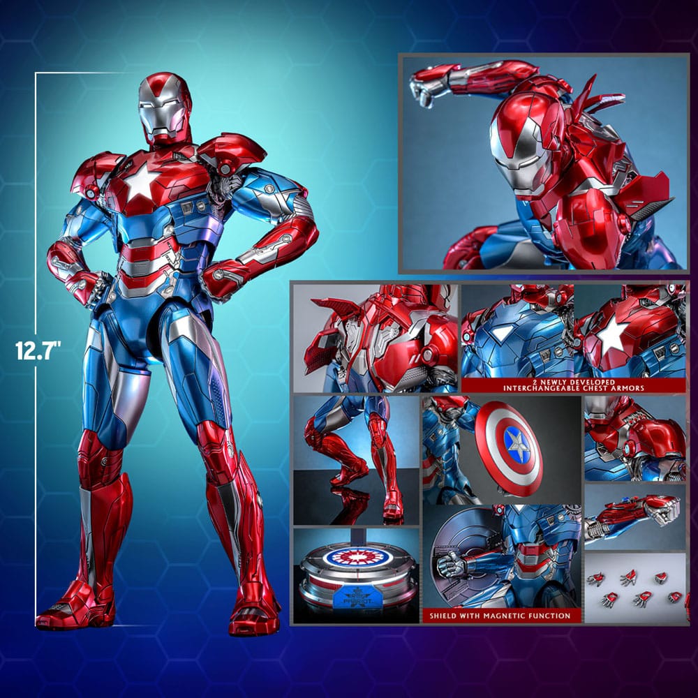 Marvel Comic Diecast Masterpiece Action Figure Iron Patriot Hot Toys Exclusive Hot Toys