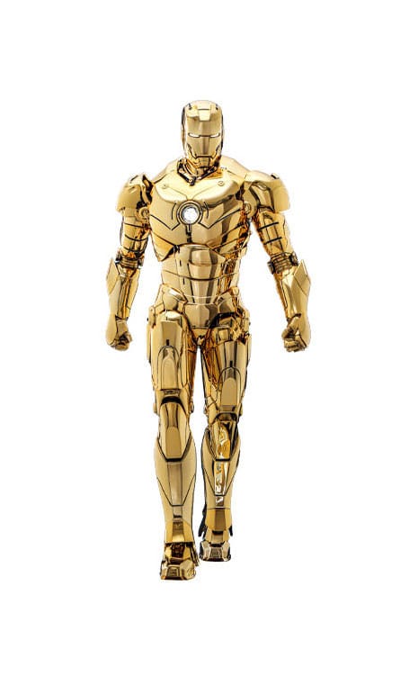 Iron Man Movie Masterpiece Diecast Action Figure Iron Man Mark III Gold Color Version Hot Toys Exclusive Hot Toys
