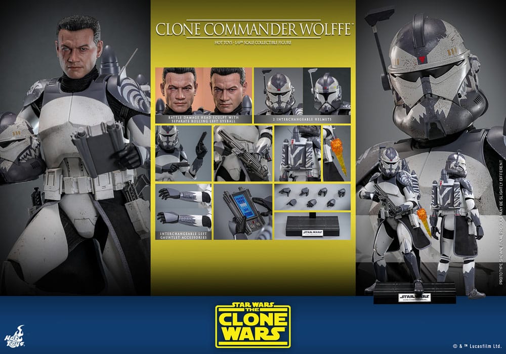 Star Wars The Clone Wars Action Figure Clone Commander Wolffe Hot Toys