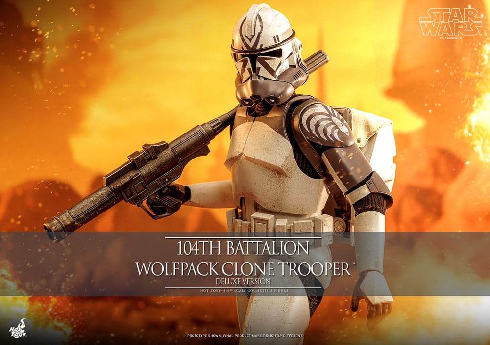Star Wars The Clone Wars Action Figure 104th Battalion Wolfpack Clone Trooper Deluxe Version Hot Toys