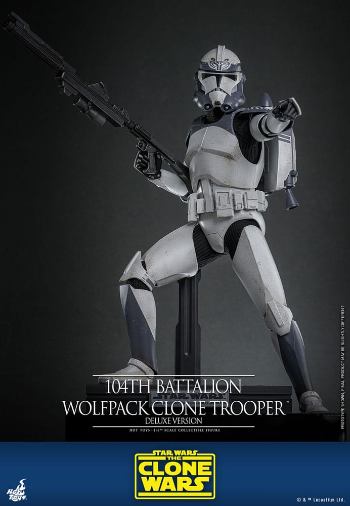 Star Wars The Clone Wars Action Figure 104th Battalion Wolfpack Clone Trooper Deluxe Version Hot Toys