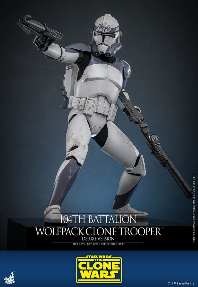 Star Wars The Clone Wars Action Figure 104th Battalion Wolfpack Clone Trooper Deluxe Version Hot Toys