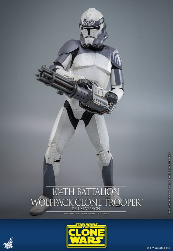 Star Wars The Clone Wars Action Figure 104th Battalion Wolfpack Clone Trooper Deluxe Version Hot Toys
