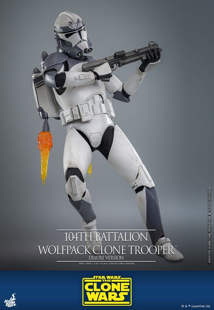 Star Wars The Clone Wars Action Figure 104th Battalion Wolfpack Clone Trooper Deluxe Version Hot Toys