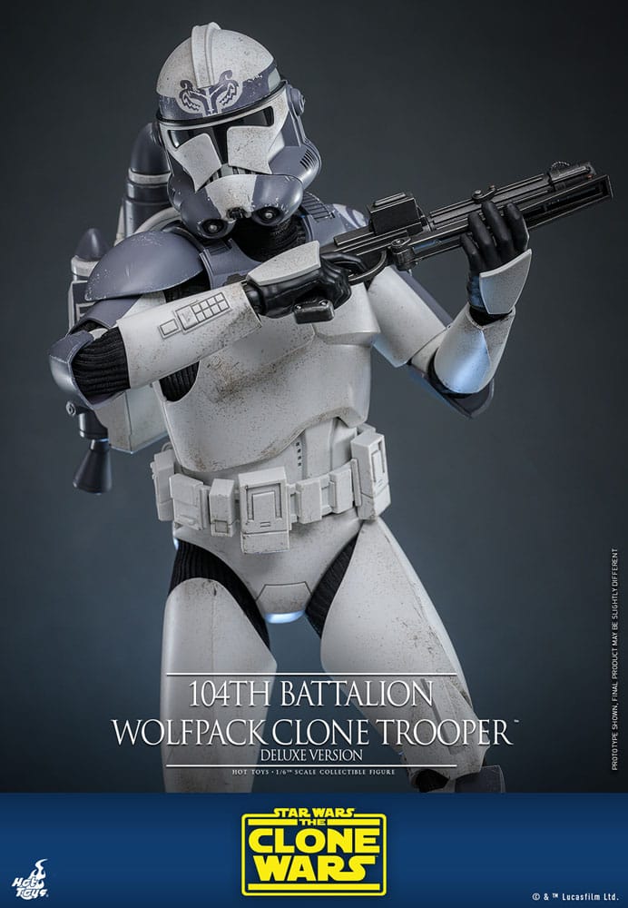 Star Wars The Clone Wars Action Figure 104th Battalion Wolfpack Clone Trooper Deluxe Version Hot Toys