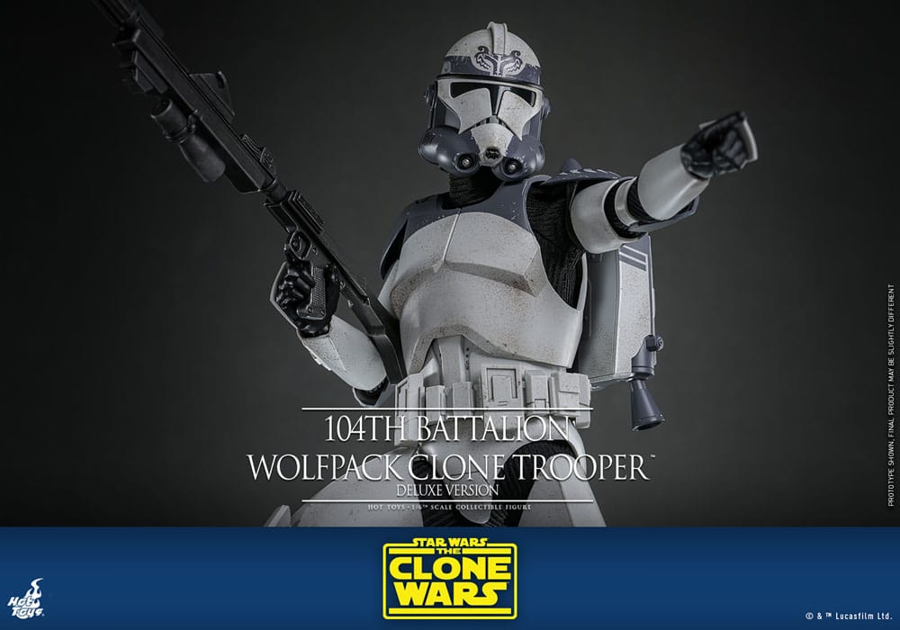 Star Wars The Clone Wars Action Figure 104th Battalion Wolfpack Clone Trooper Deluxe Version Hot Toys