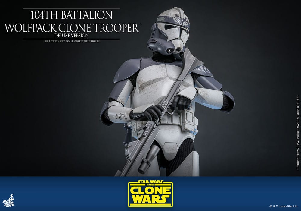 Star Wars The Clone Wars Action Figure 104th Battalion Wolfpack Clone Trooper Deluxe Version Hot Toys