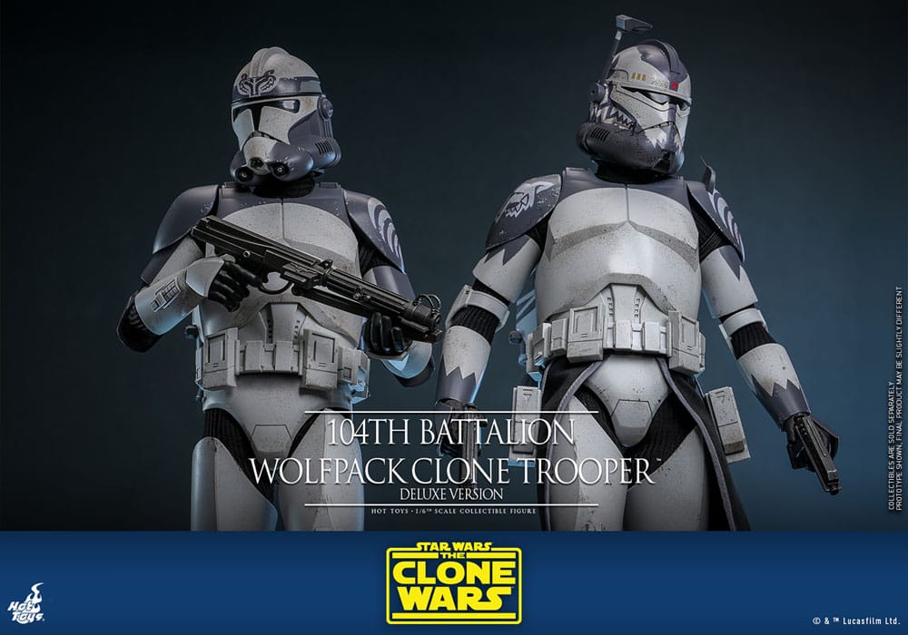 Star Wars The Clone Wars Action Figure 104th Battalion Wolfpack Clone Trooper Deluxe Version Hot Toys