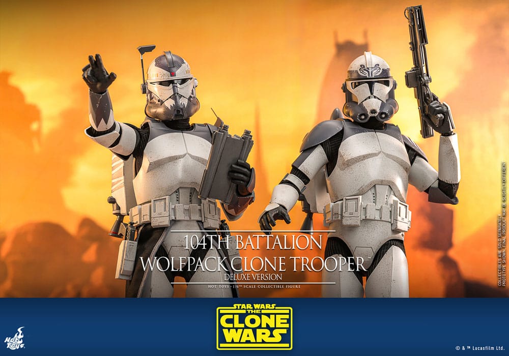 Star Wars The Clone Wars Action Figure 104th Battalion Wolfpack Clone Trooper Deluxe Version Hot Toys