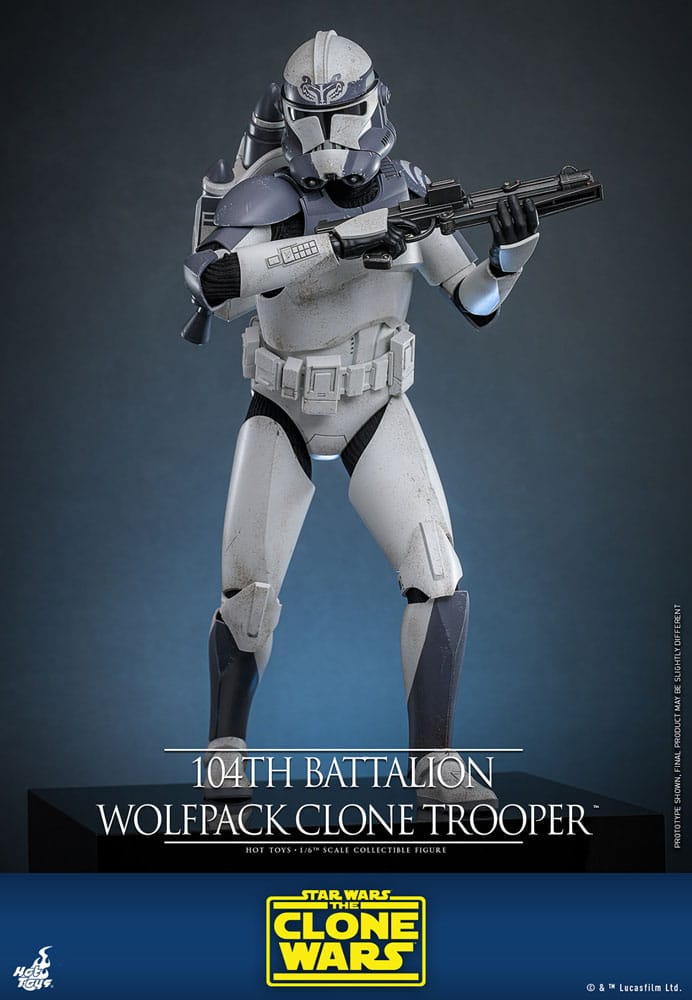 Star Wars The Clone Wars Action Figure 104th Battalion Wolfpack Clone Trooper Hot Toys