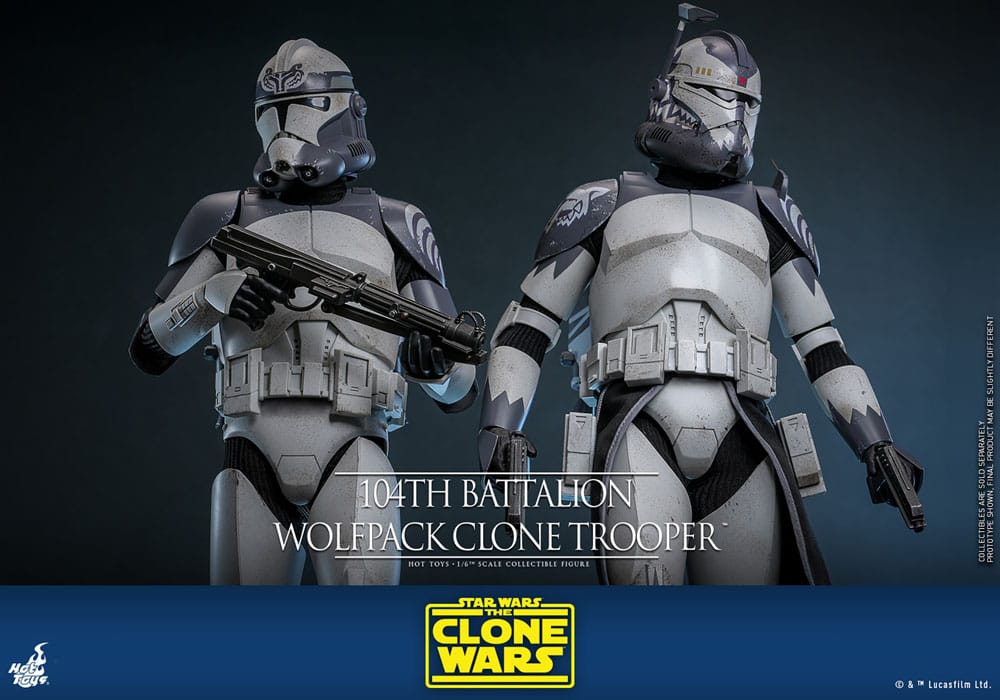 Star Wars The Clone Wars Action Figure 104th Battalion Wolfpack Clone Trooper Hot Toys