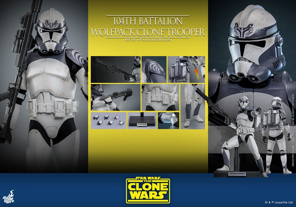 Star Wars The Clone Wars Action Figure 104th Battalion Wolfpack Clone Trooper Hot Toys