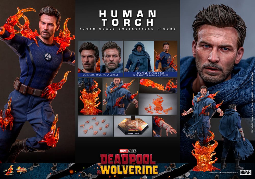 Deadpool & Wolverine Movie Masterpiece Action Figure Human Torch Hot Toys